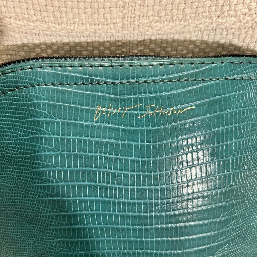 BETSEY JOHNSON Teal Crossbody Bag with Textured Finish